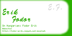 erik fodor business card